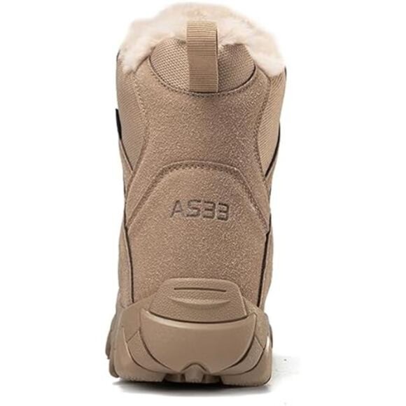 Men\'s Winter Snow Boots Waterproof Fur Lined Anti Slip Ankle Boots, Brown main image 4